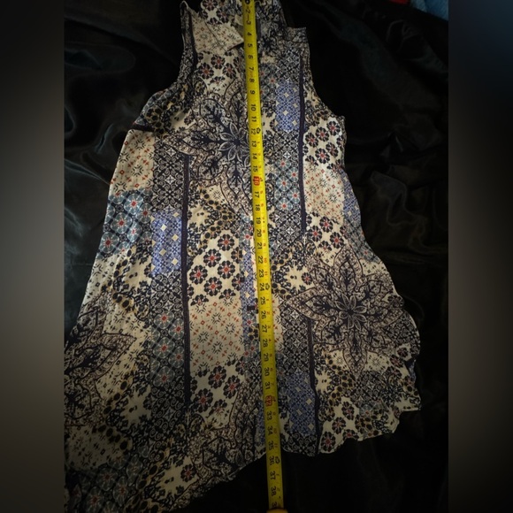 Cupio Sz M Button Down Dress Floral Patriotic July 4th Summer Sleeveless Holiday - Picture 10 of 10